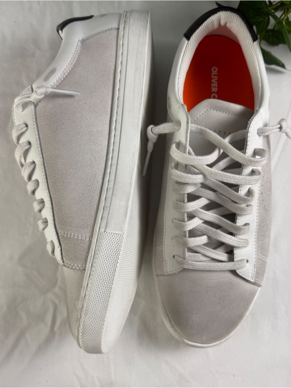 Oliver Cabell Low 1 White Grey Suede Leather Sneakers Woman 9 Italy Immaculate